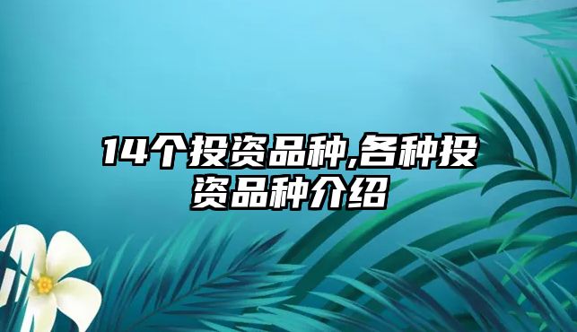 14個(gè)投資品種,各種投資品種介紹