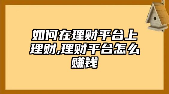 如何在理財(cái)平臺(tái)上理財(cái),理財(cái)平臺(tái)怎么賺錢(qián)