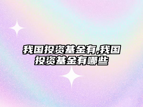 我國投資基金有,我國投資基金有哪些