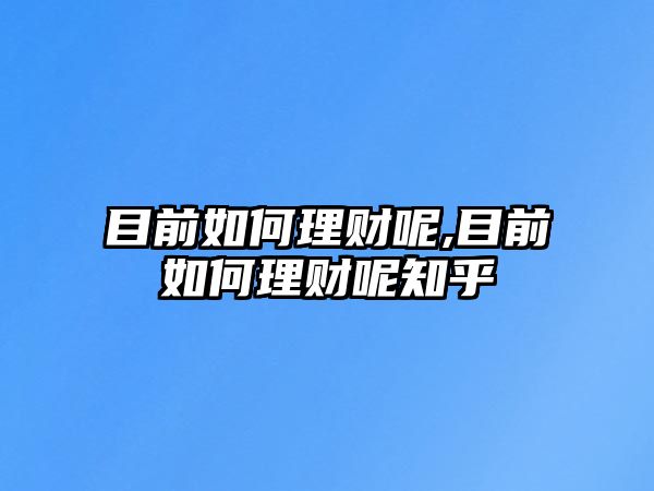 目前如何理財呢,目前如何理財呢知乎