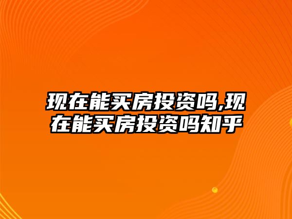 現(xiàn)在能買房投資嗎,現(xiàn)在能買房投資嗎知乎