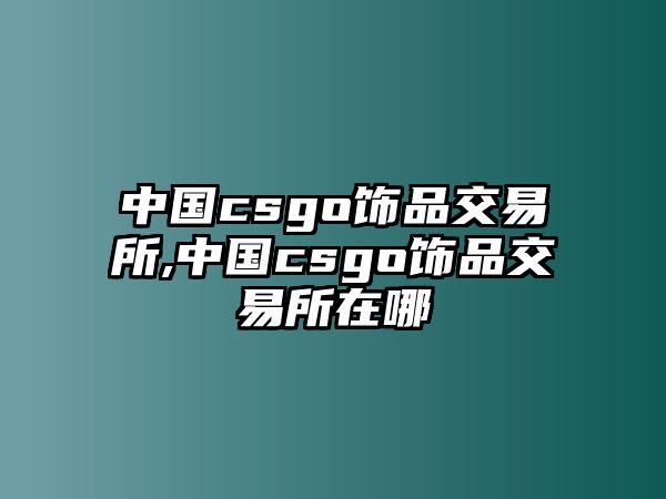 中國csgo飾品交易所,中國csgo飾品交易所在哪