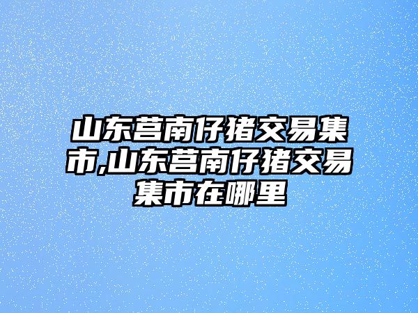 山東莒南仔豬交易集市,山東莒南仔豬交易集市在哪里