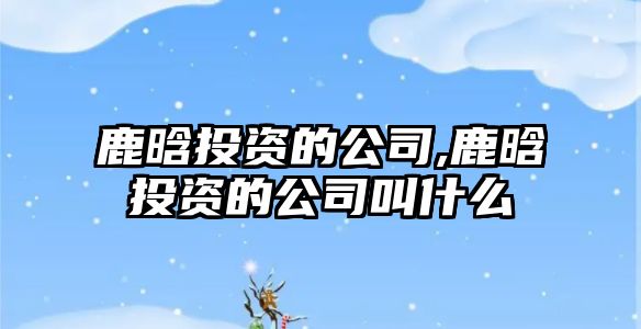 鹿晗投資的公司,鹿晗投資的公司叫什么