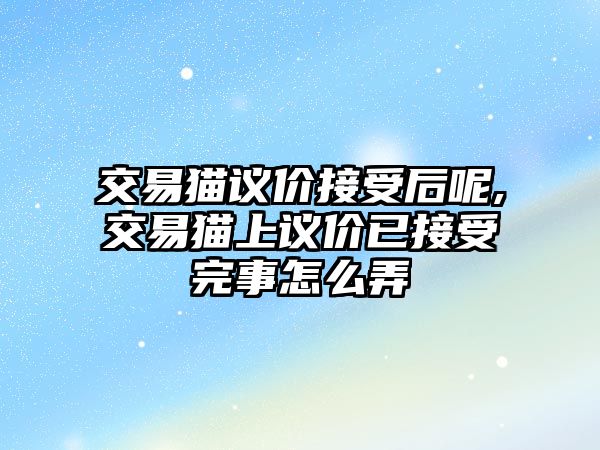 交易貓議價接受后呢,交易貓上議價已接受完事怎么弄