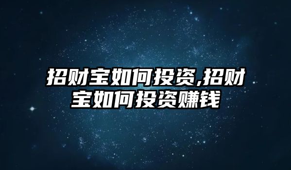 招財(cái)寶如何投資,招財(cái)寶如何投資賺錢