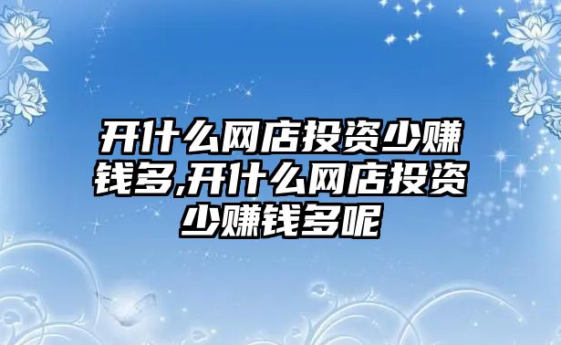 開什么網(wǎng)店投資少賺錢多,開什么網(wǎng)店投資少賺錢多呢