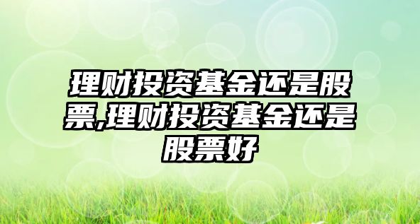 理財(cái)投資基金還是股票,理財(cái)投資基金還是股票好