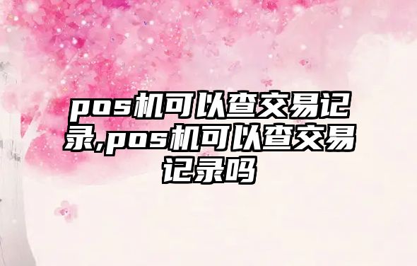 pos機(jī)可以查交易記錄,pos機(jī)可以查交易記錄嗎