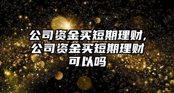 公司資金買短期理財(cái),公司資金買短期理財(cái)可以嗎