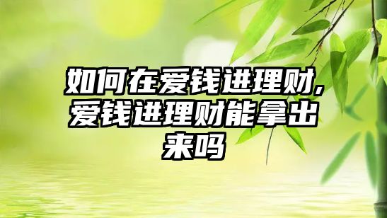 如何在愛錢進(jìn)理財(cái),愛錢進(jìn)理財(cái)能拿出來嗎