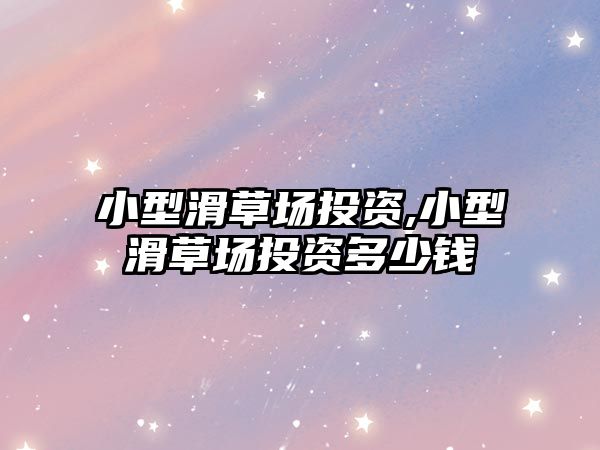 小型滑草場投資,小型滑草場投資多少錢