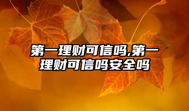 第一理財可信嗎,第一理財可信嗎安全嗎