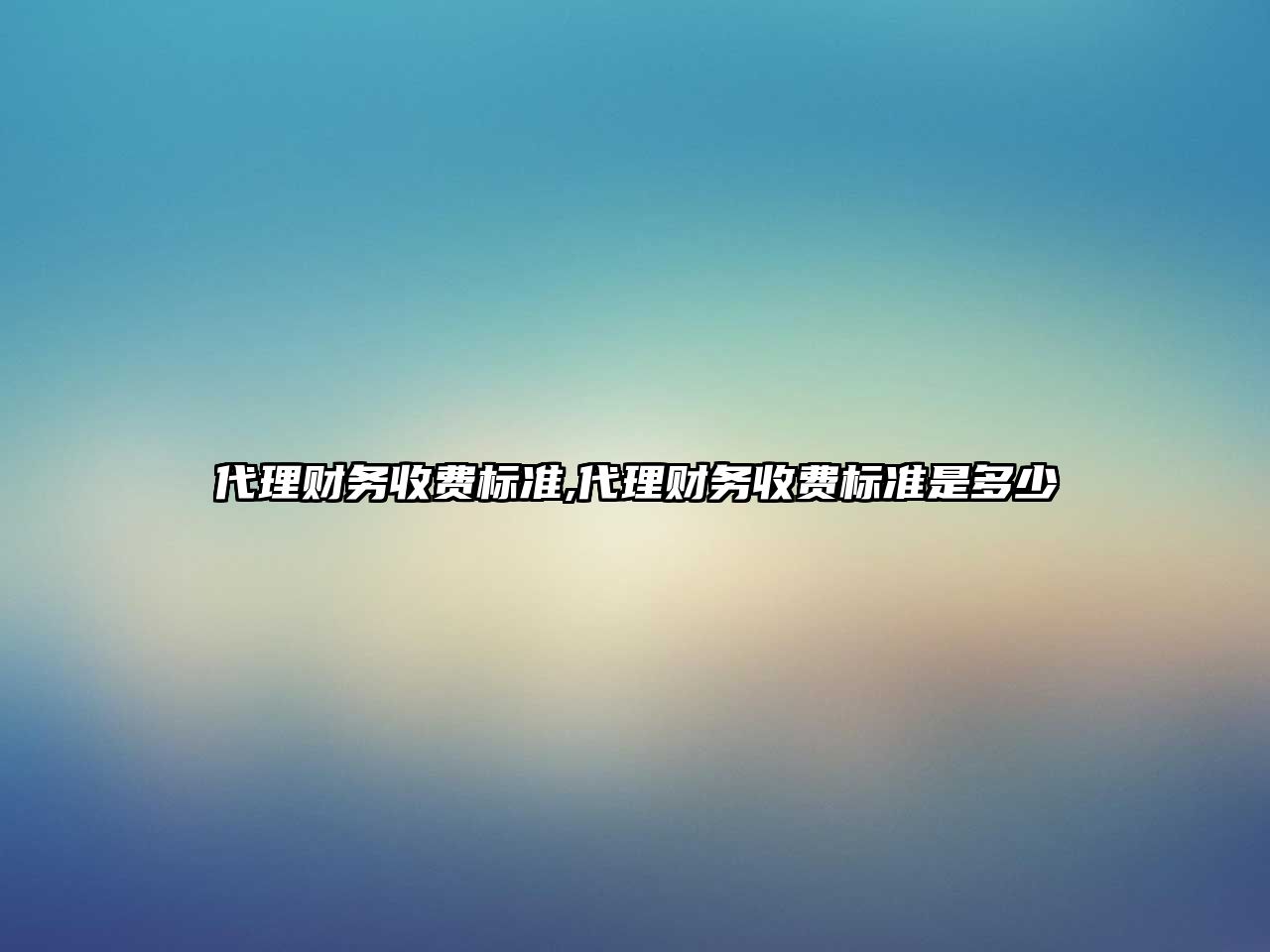 代理財務收費標準,代理財務收費標準是多少