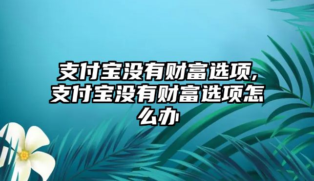 支付寶沒有財富選項,支付寶沒有財富選項怎么辦