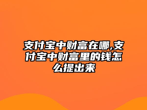 支付寶中財富在哪,支付寶中財富里的錢怎么提出來