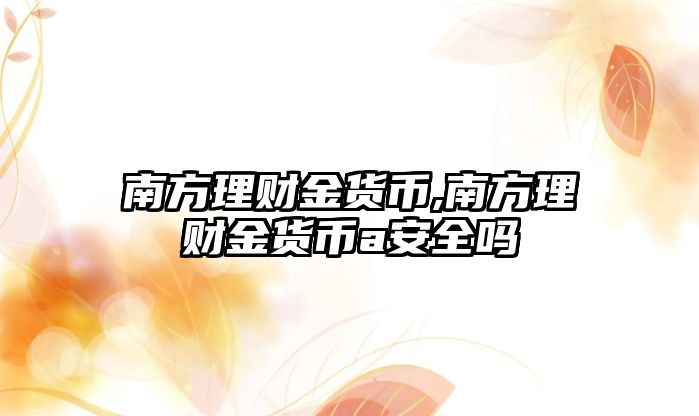 南方理財(cái)金貨幣,南方理財(cái)金貨幣a安全嗎