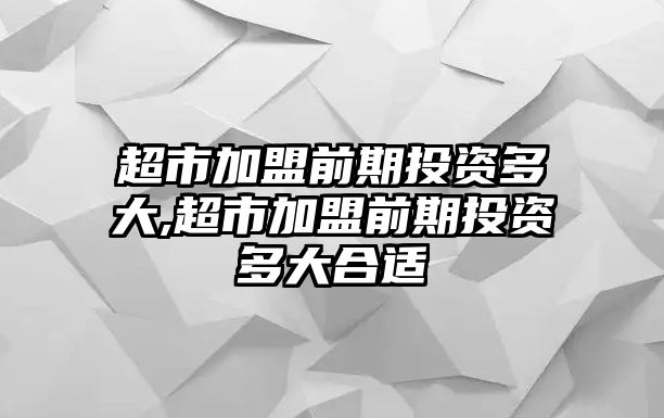 超市加盟前期投資多大,超市加盟前期投資多大合適